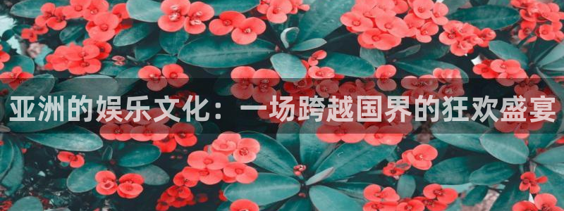 摩登7登录官网：亚洲的娱乐文化：一场跨越国界的狂欢盛宴